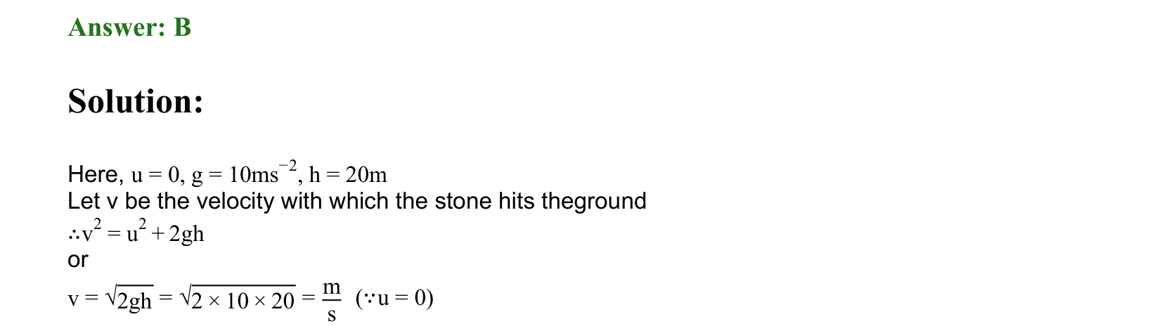 Motion in a Straight Line solution 25