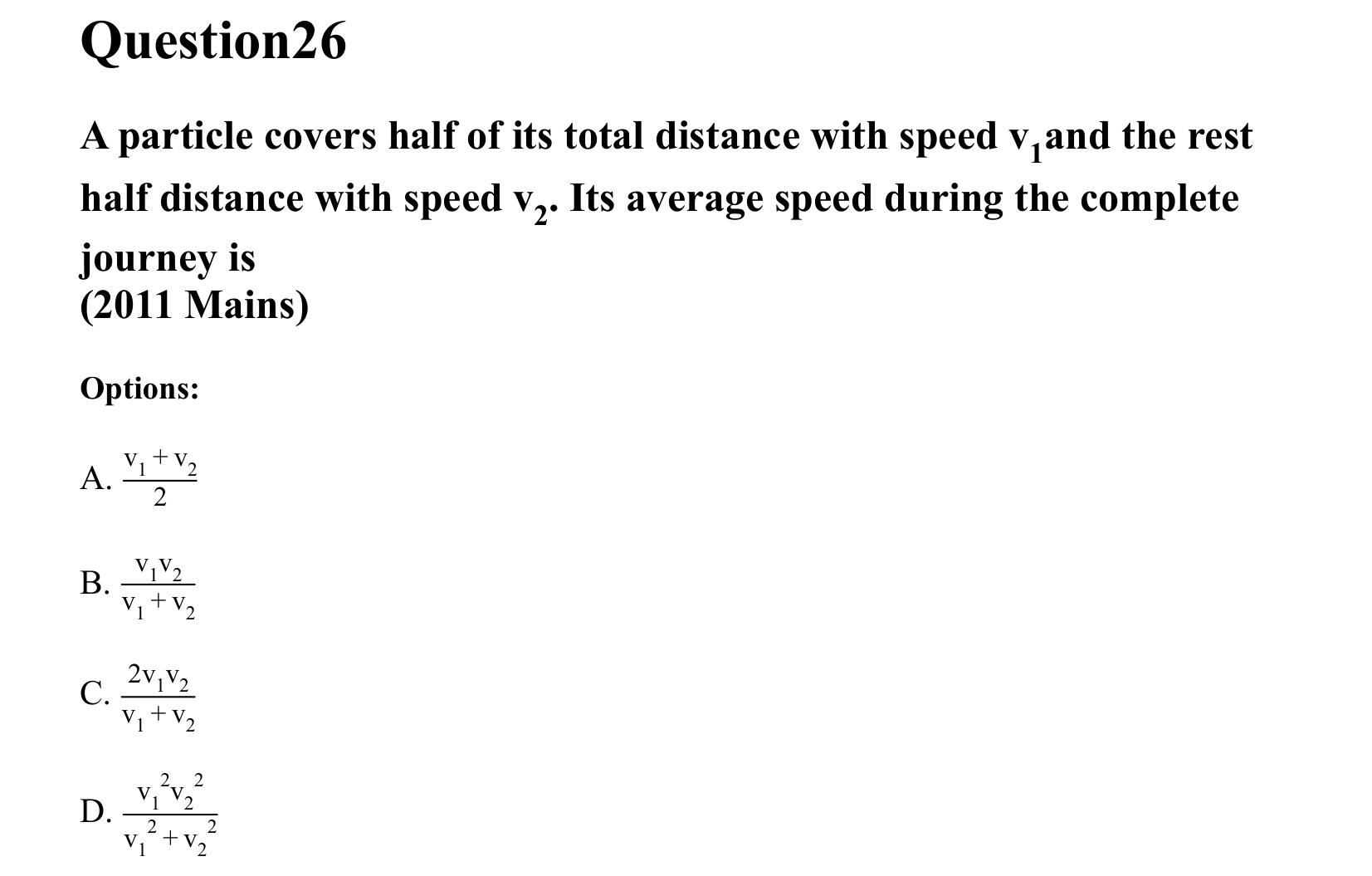 Motion in a Straight Line question 26