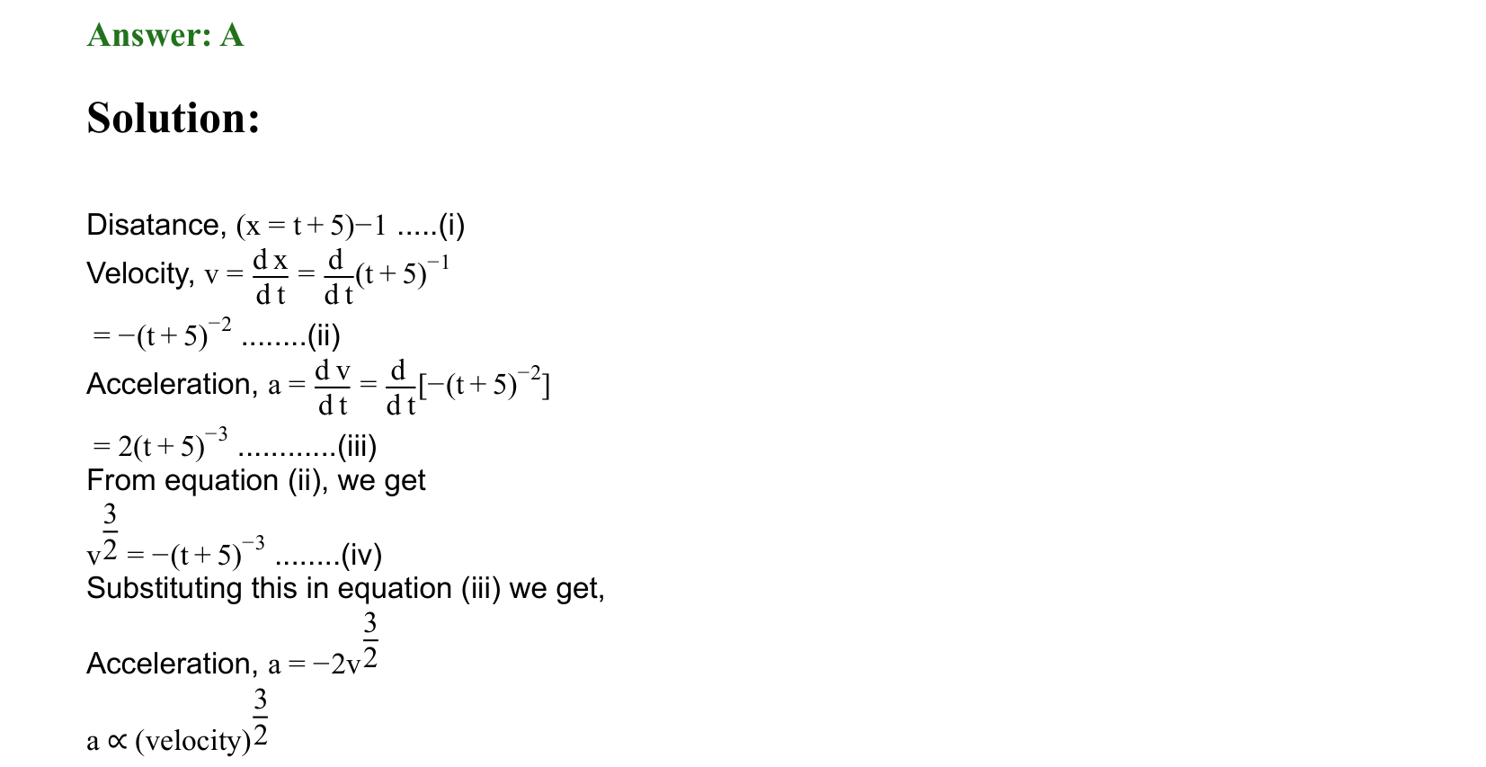 Motion in a Straight Line solution 27