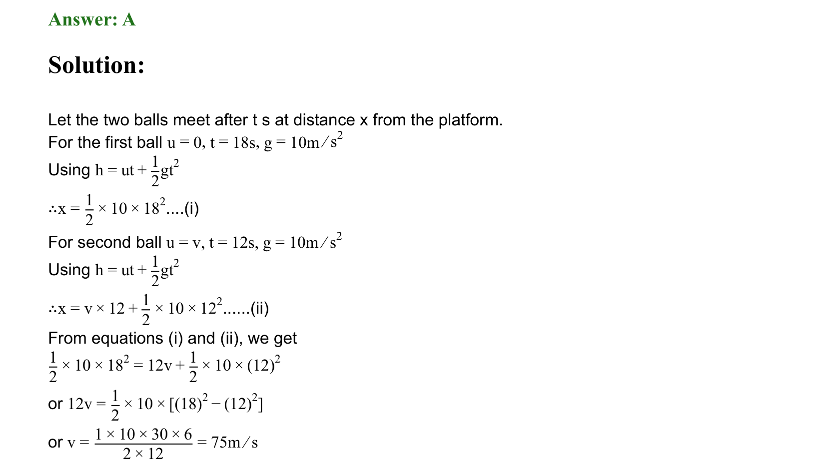 Motion in a Straight Line solution 28