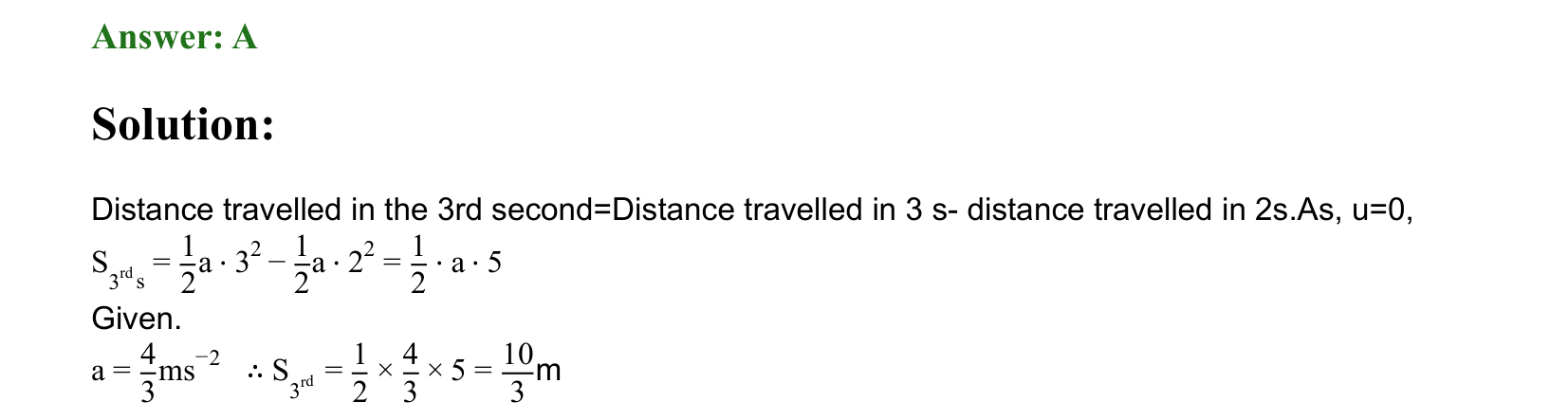 Motion in a Straight Line solution 31