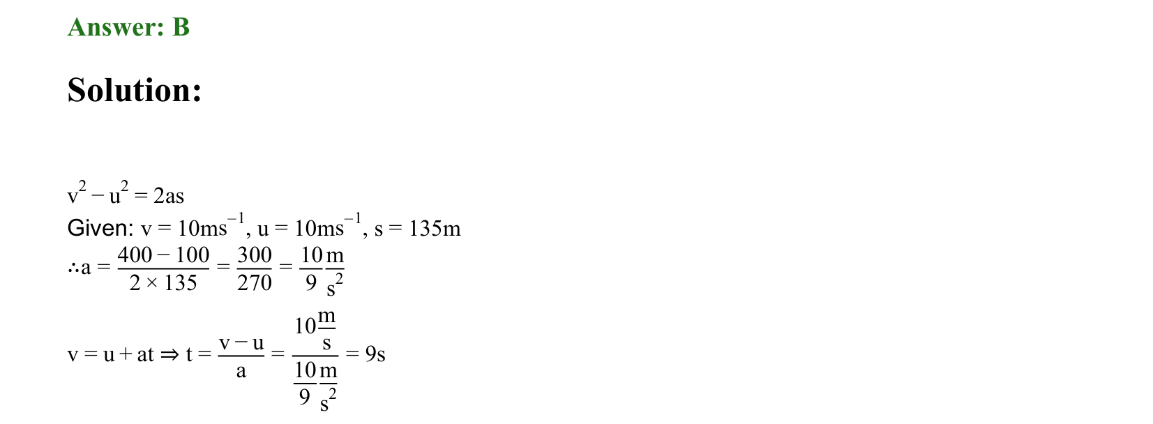 Motion in a Straight Line solution 32