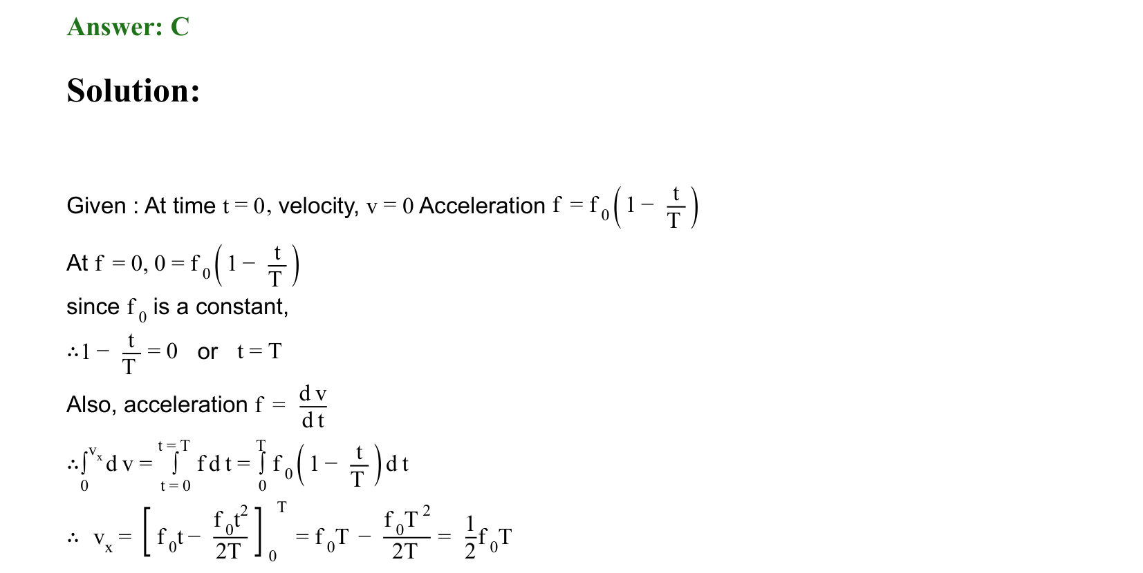 Motion in a Straight Line solution 33