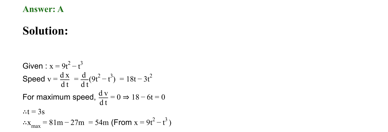 Motion in a Straight Line solution 35