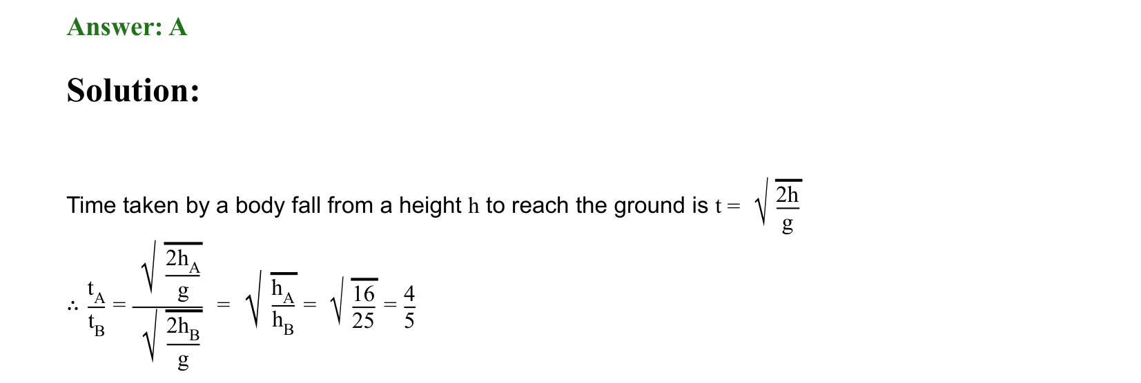 Motion in a Straight Line solution 36
