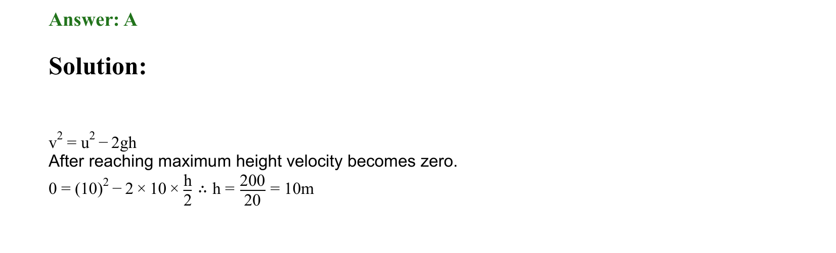 Motion in a Straight Line solution 39