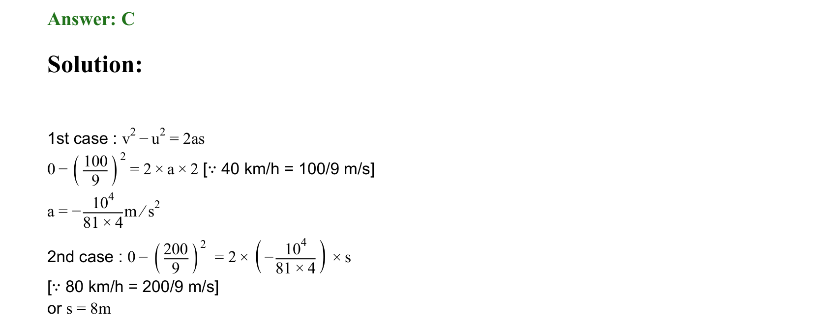 Motion in a Straight Line solution 45