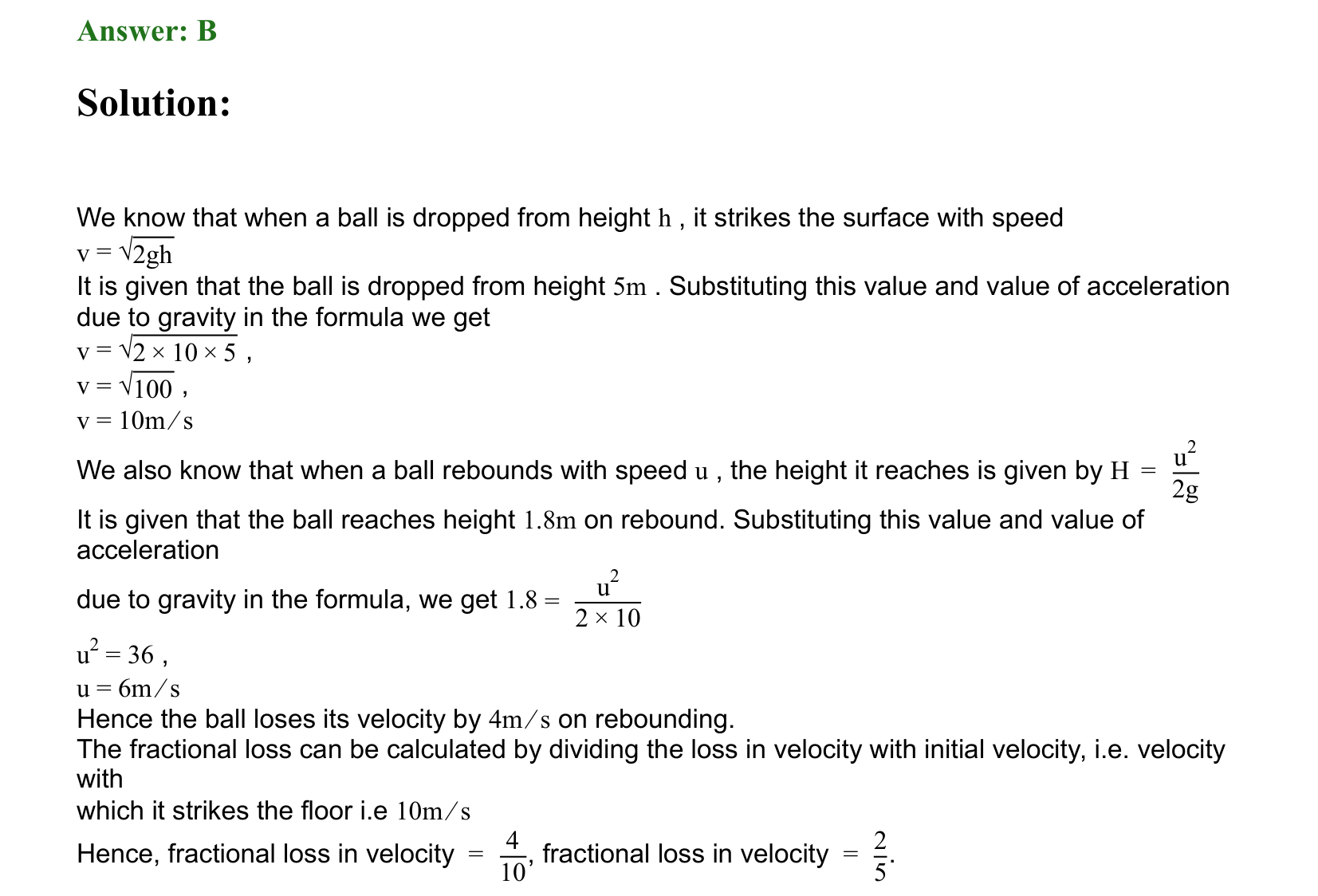 Motion in a Straight Line solution 46