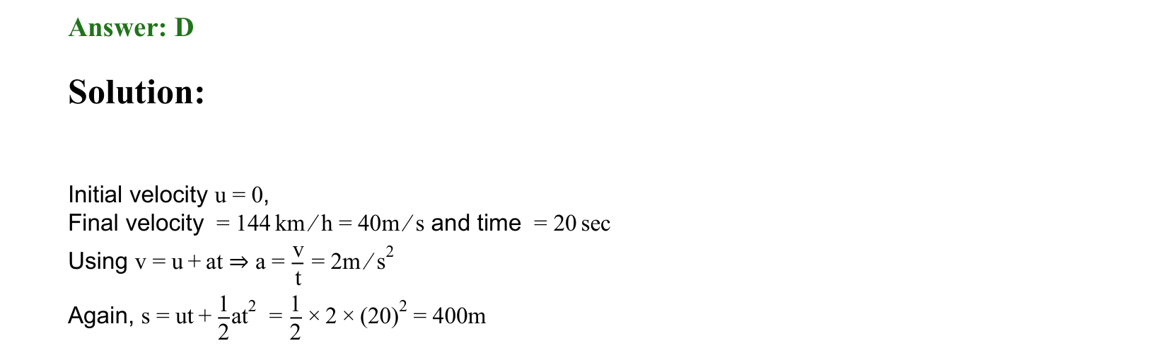 Motion in a Straight Line solution 48
