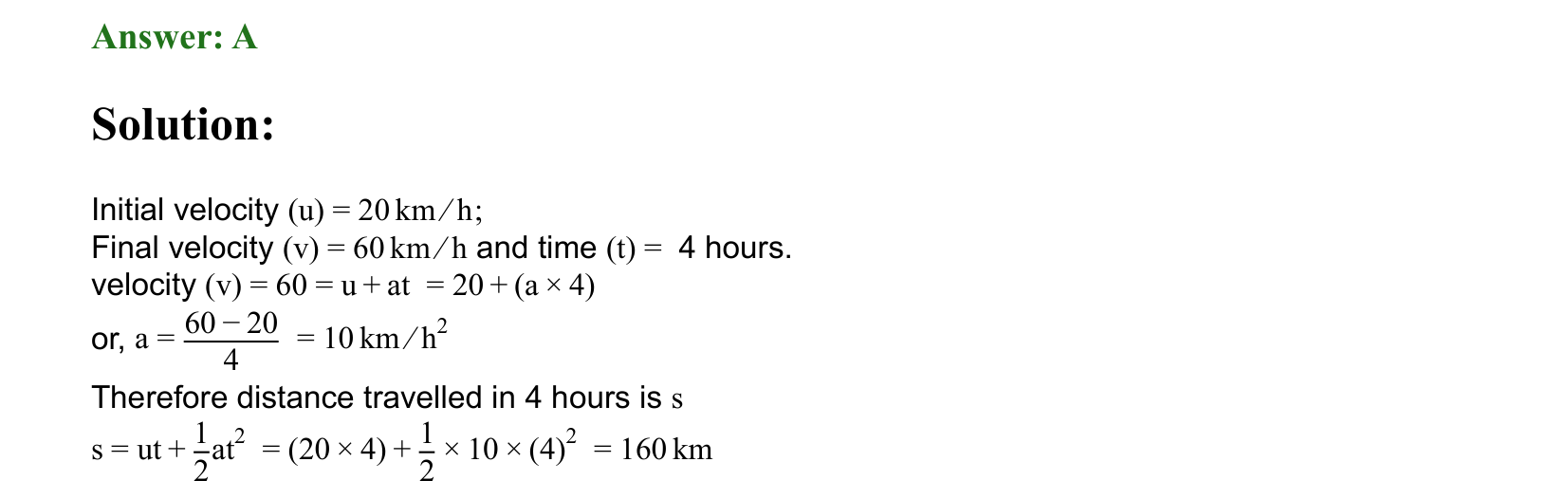 Motion in a Straight Line solution 54