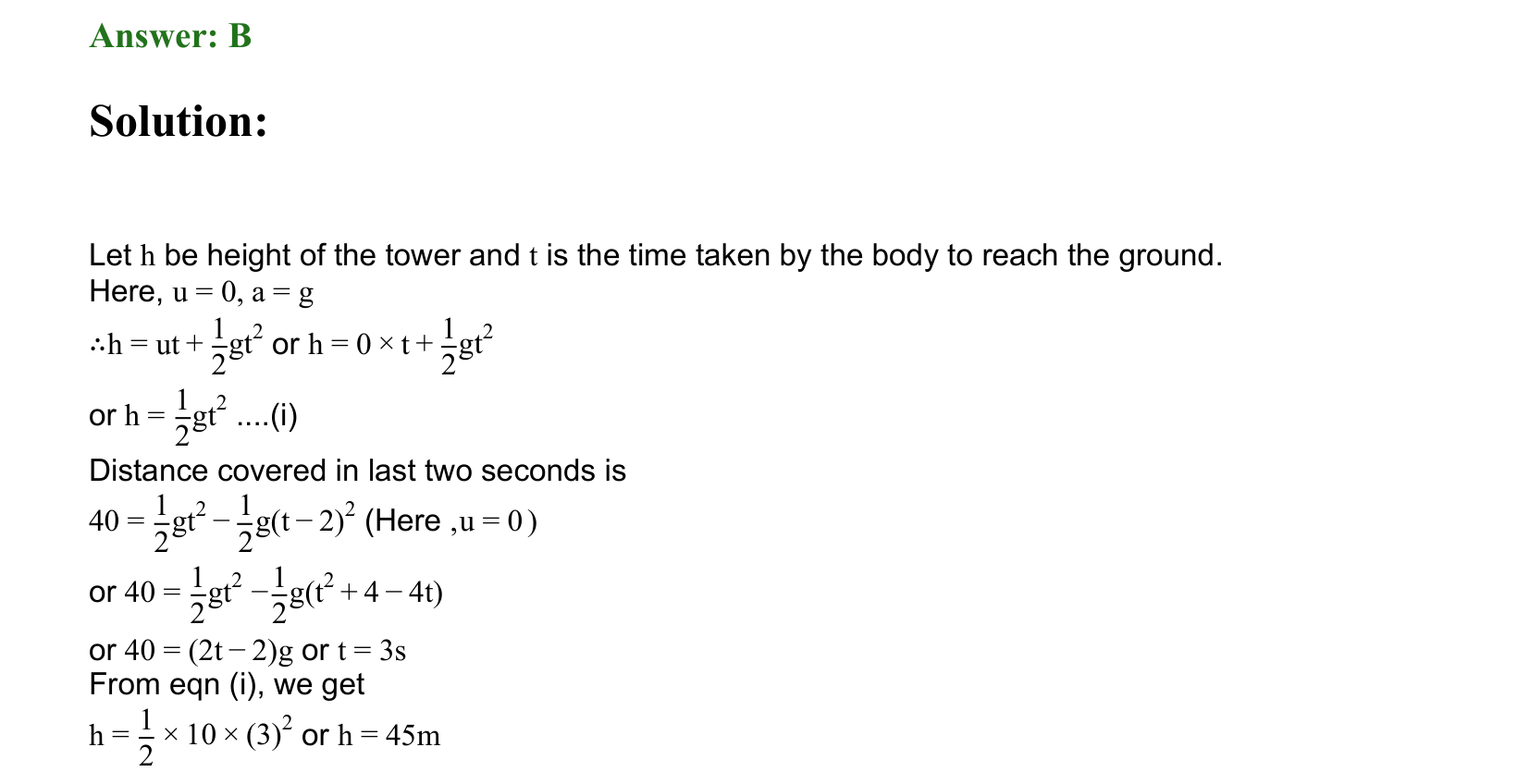 Motion in a Straight Line solution 58