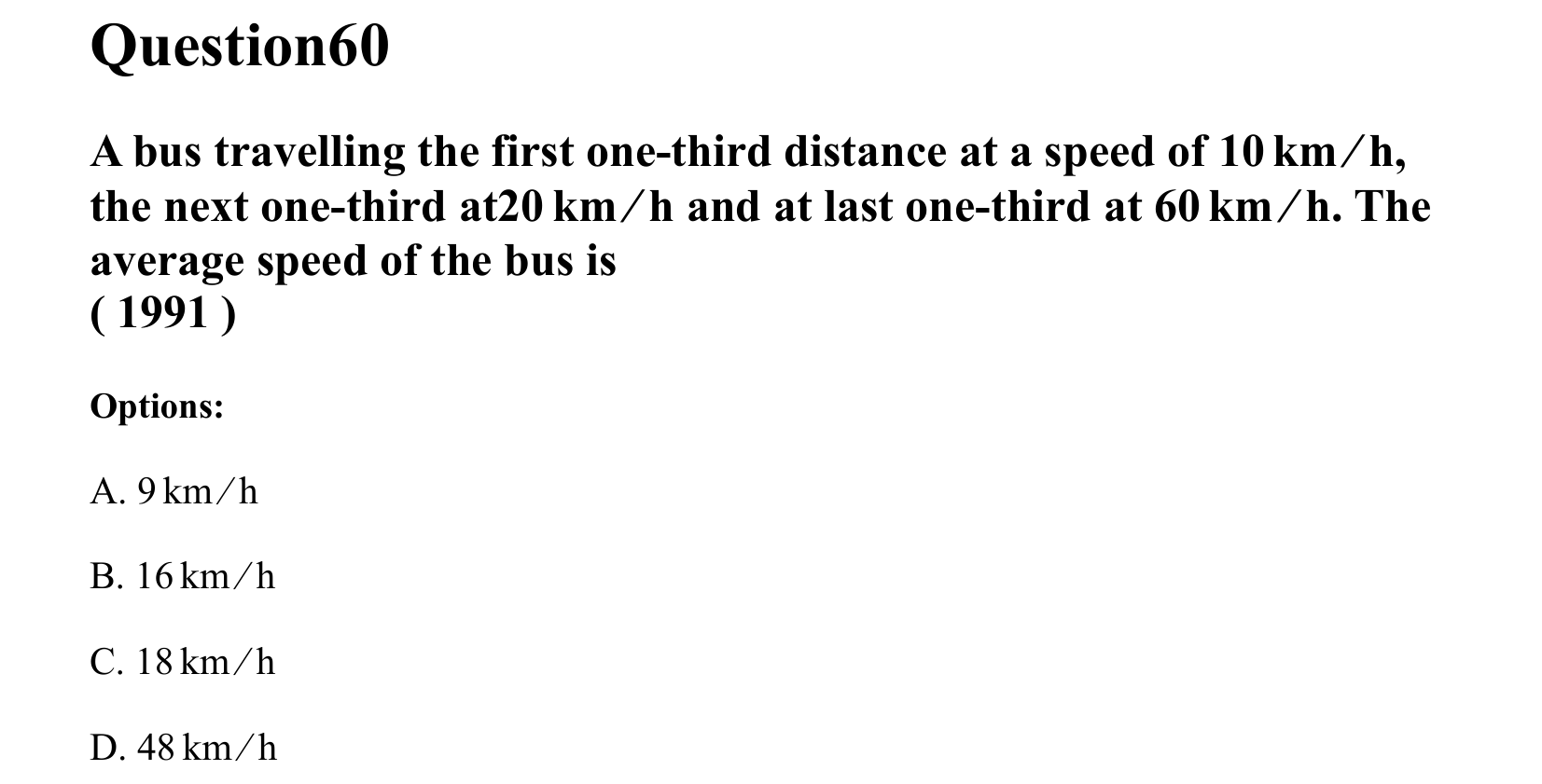 Motion in a Straight Line question 60