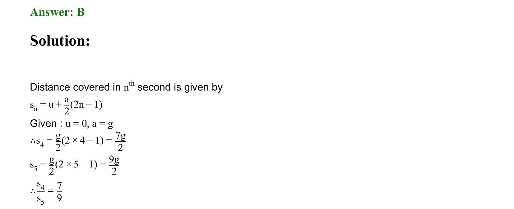 Motion in a Straight Line solution 62