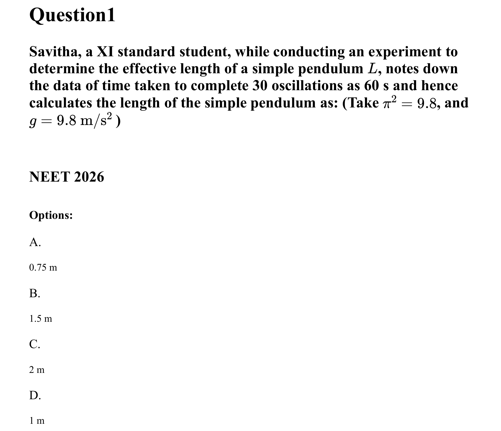 Oscillations question 1