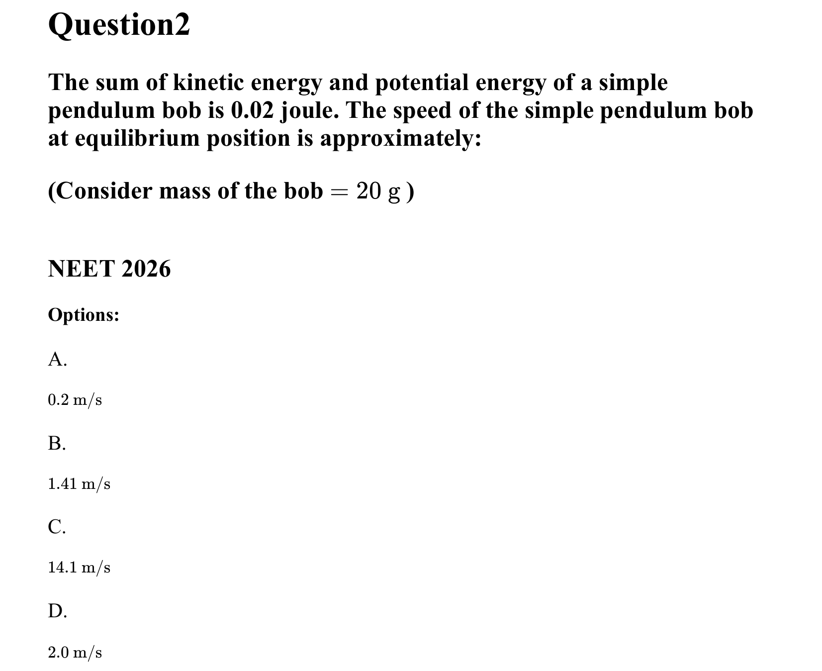 Oscillations question 2