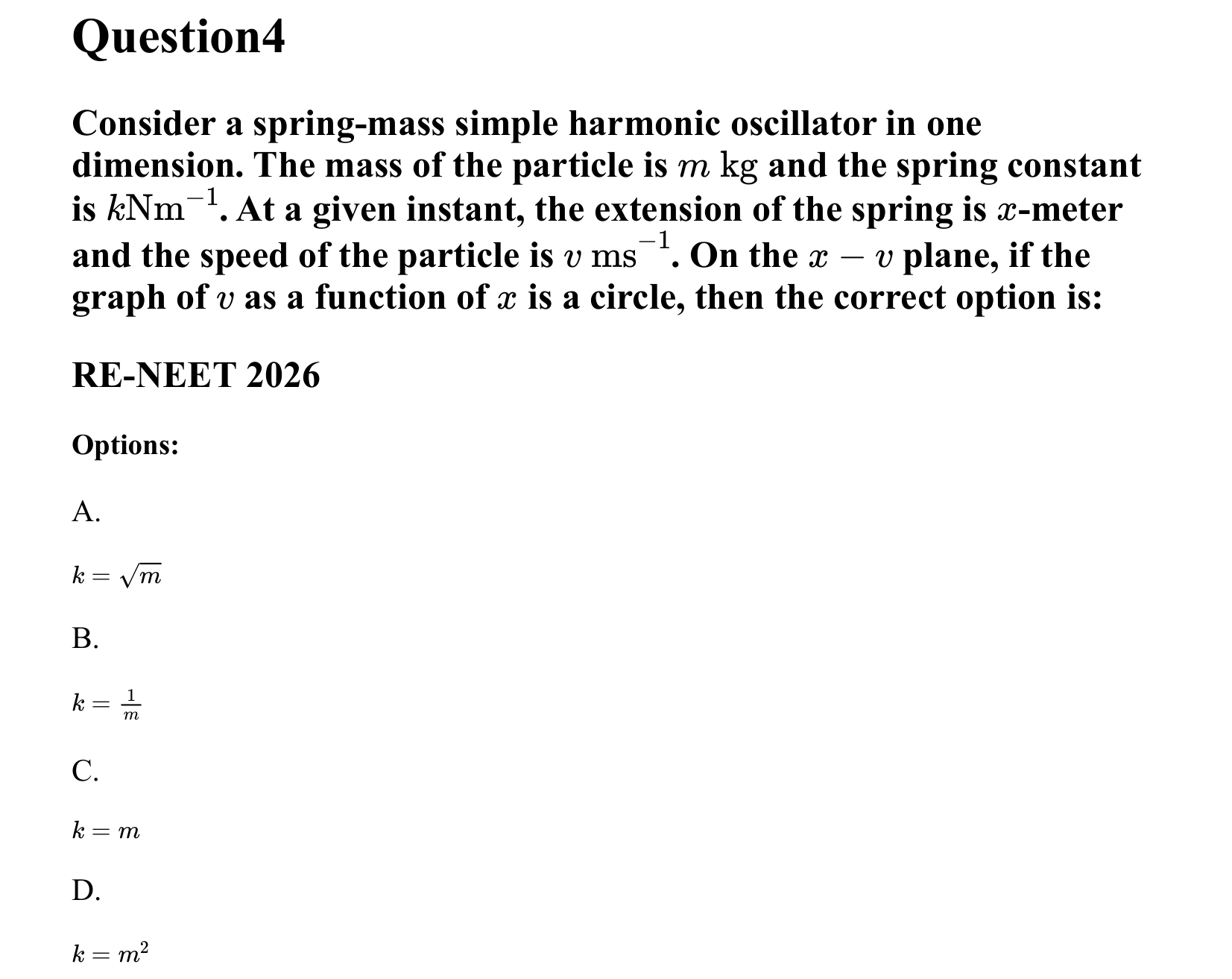 Oscillations question 4