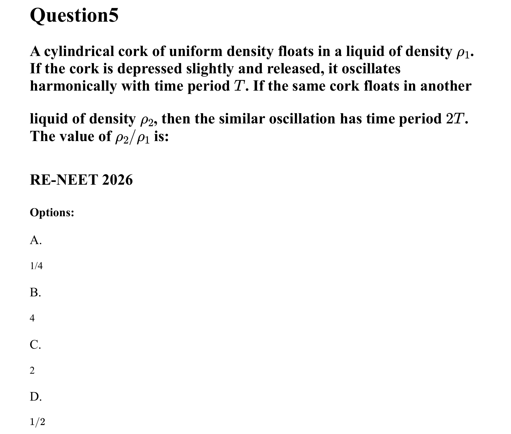 Oscillations question 5