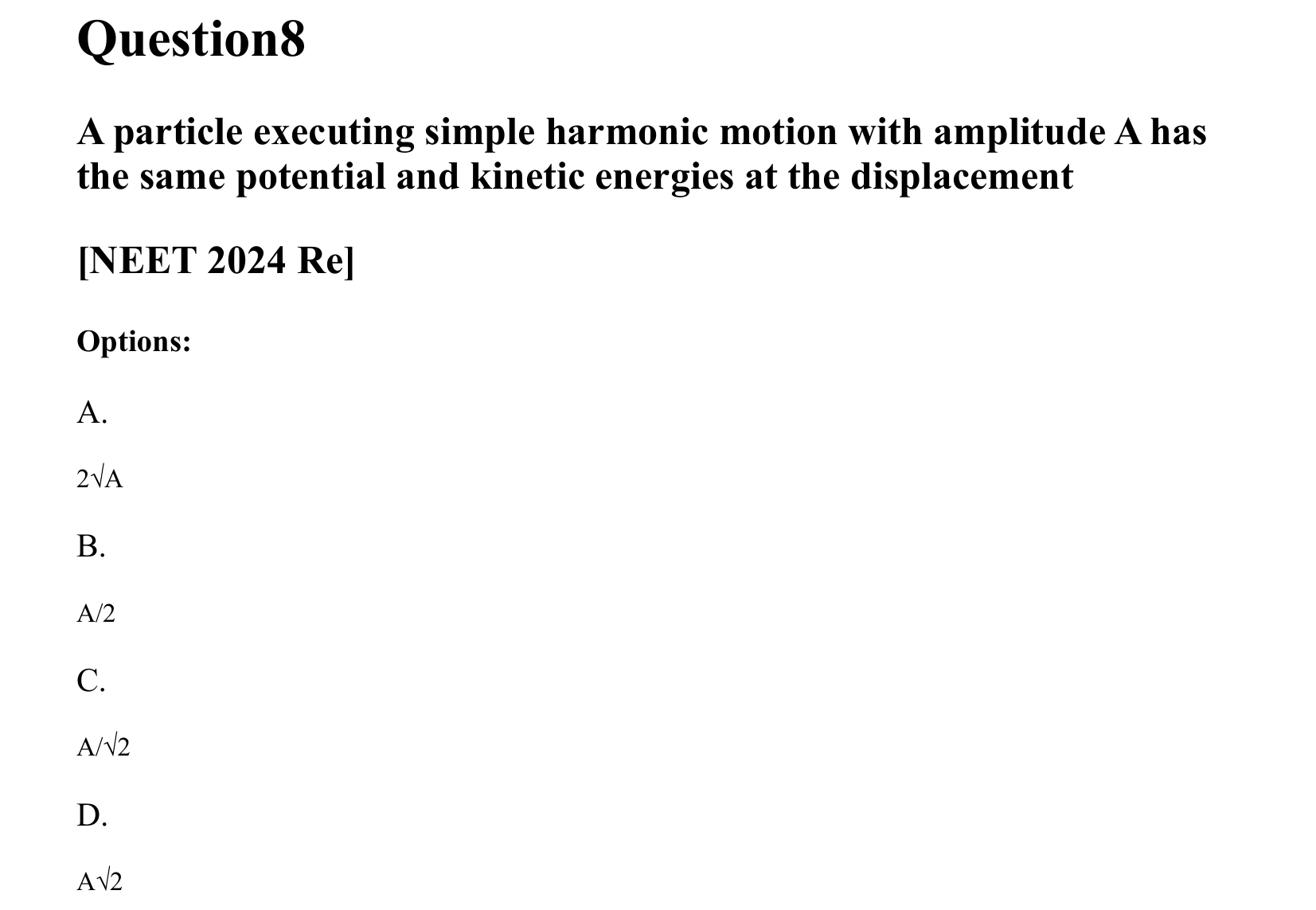 Oscillations question 8