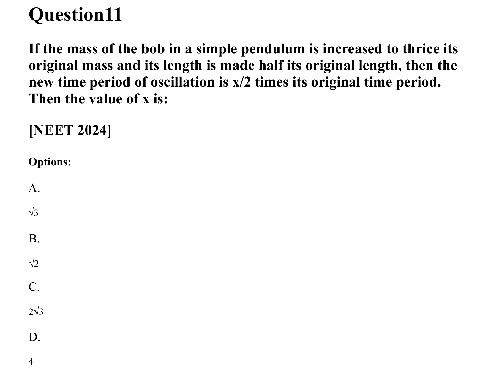 Oscillations question 11