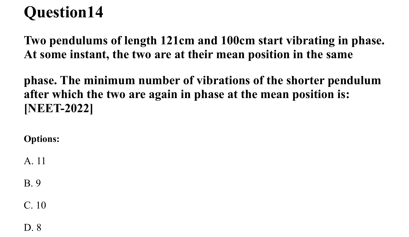 Oscillations question 14