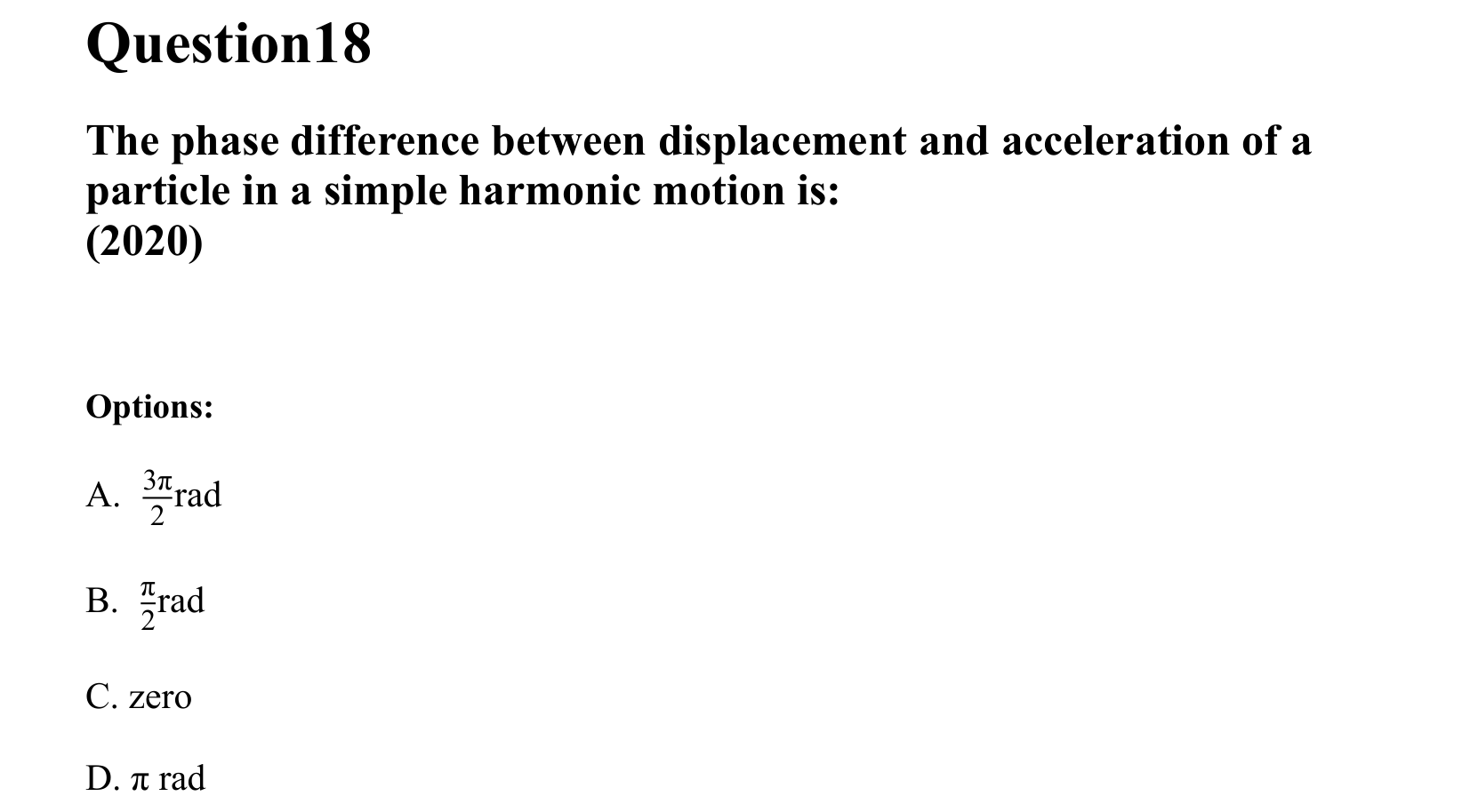 Oscillations question 18