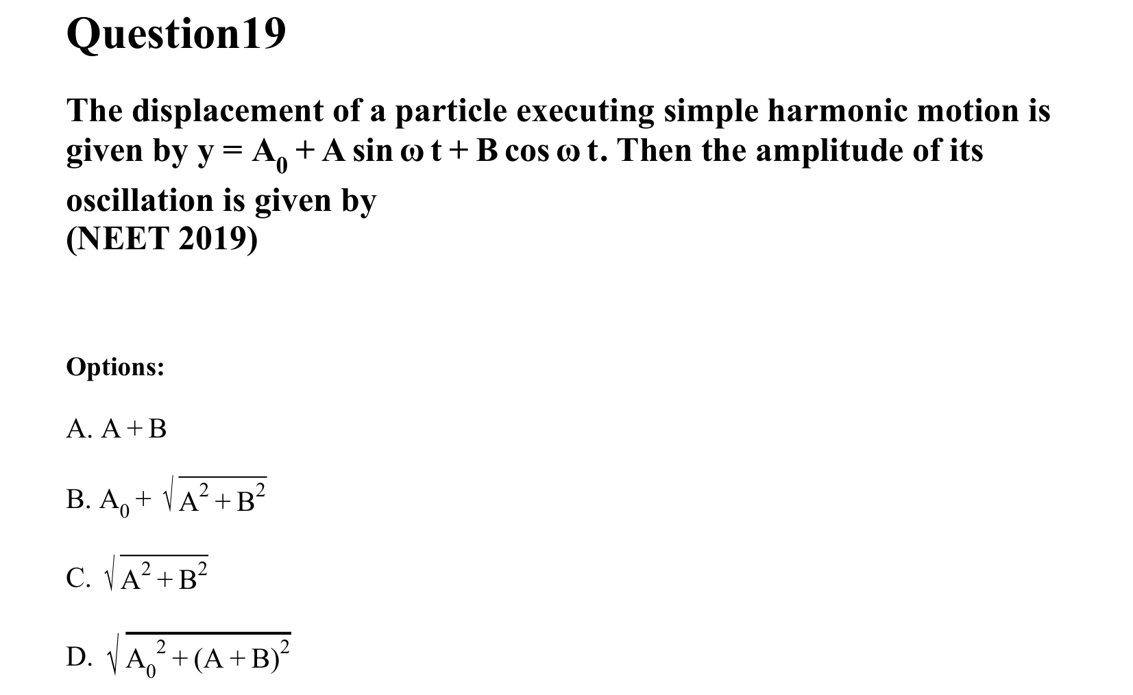 Oscillations question 19