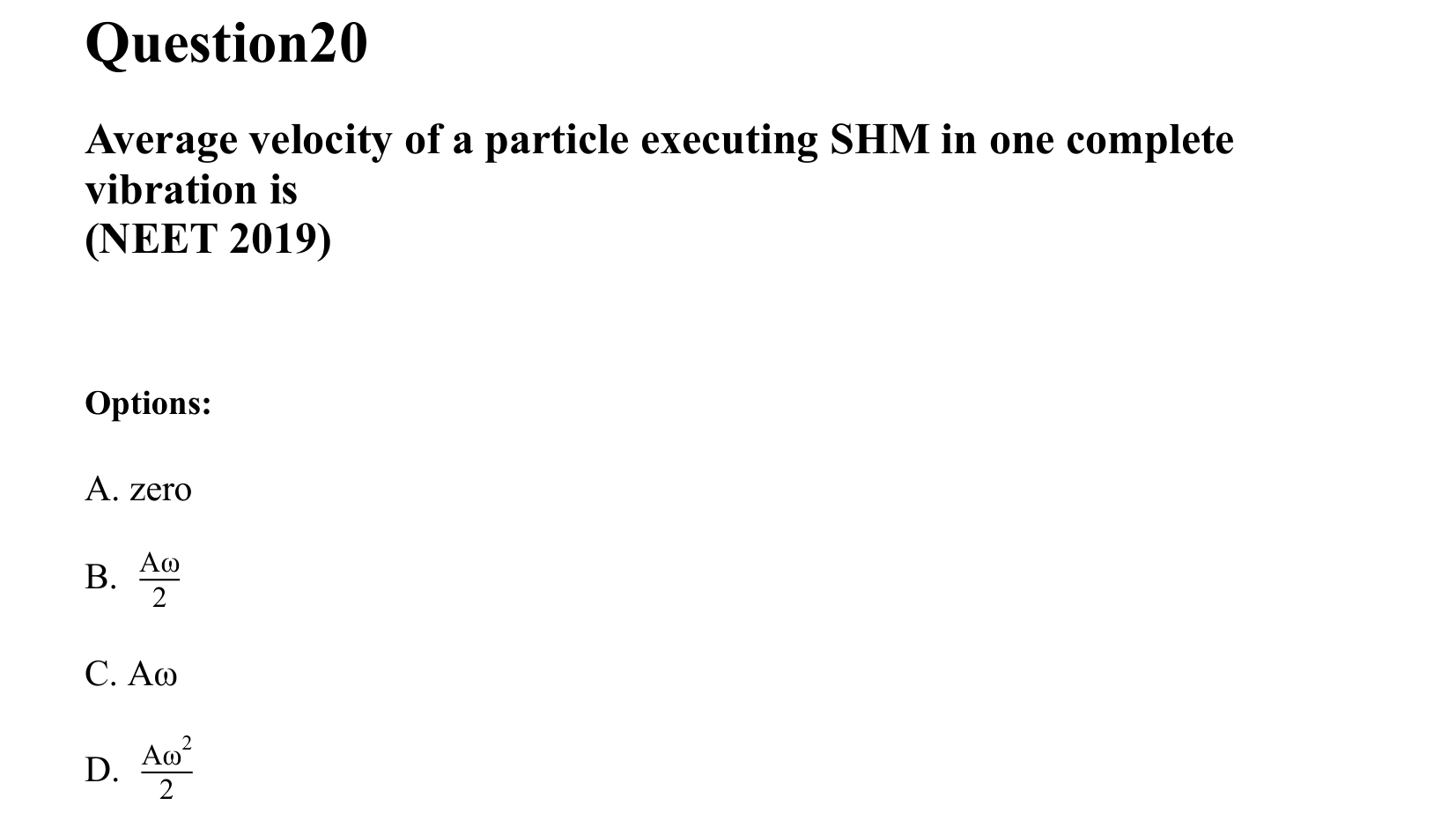 Oscillations question 20