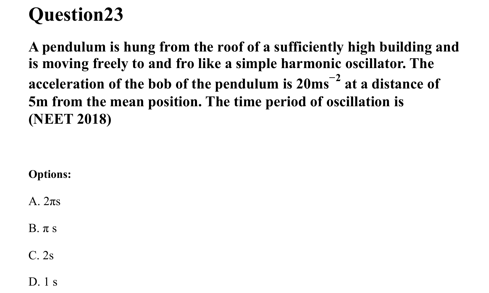 Oscillations question 23