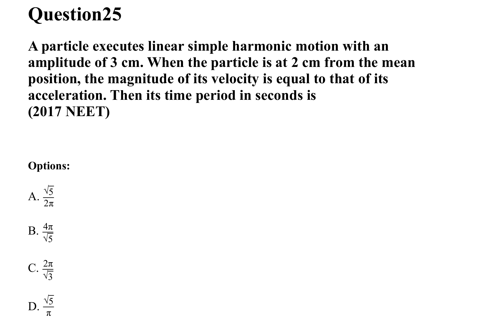 Oscillations question 25