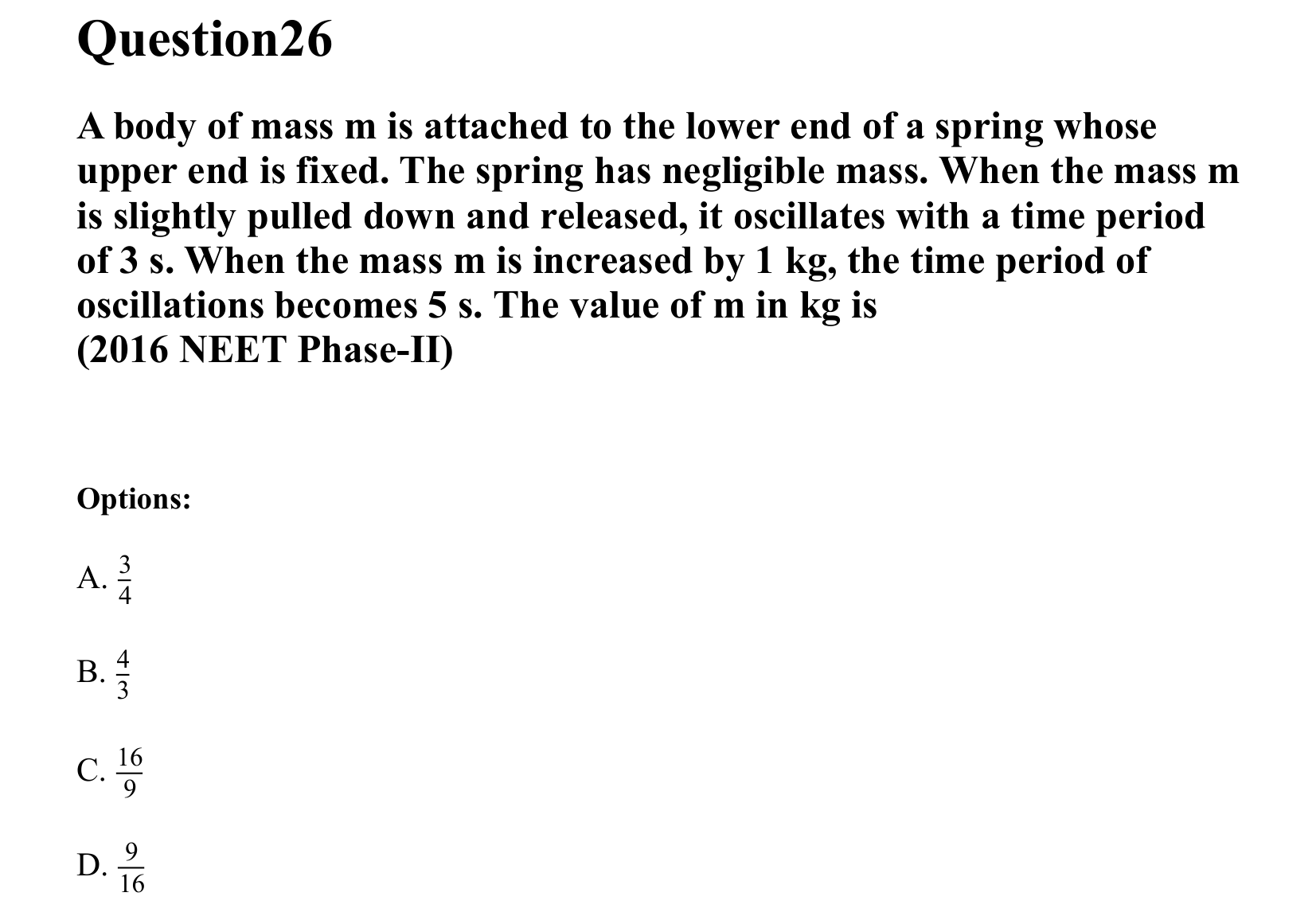 Oscillations question 26