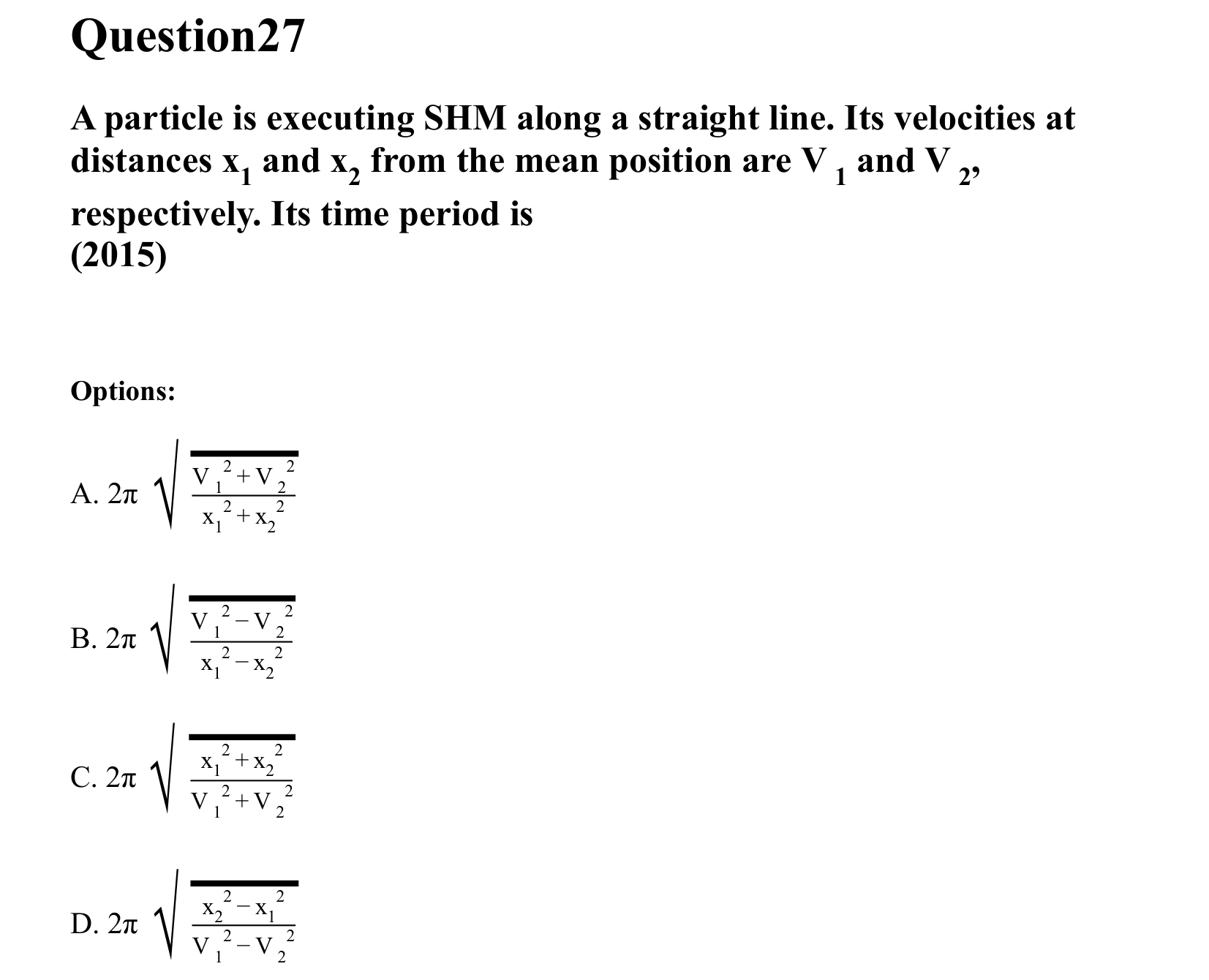 Oscillations question 27