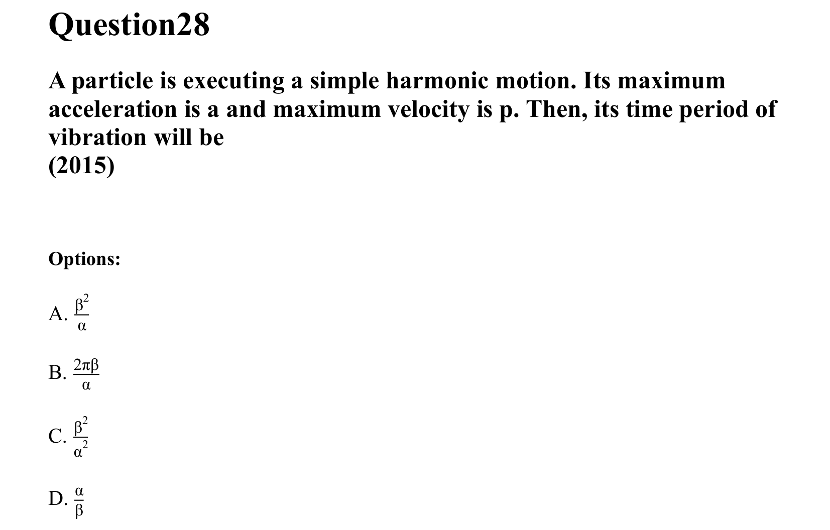 Oscillations question 28