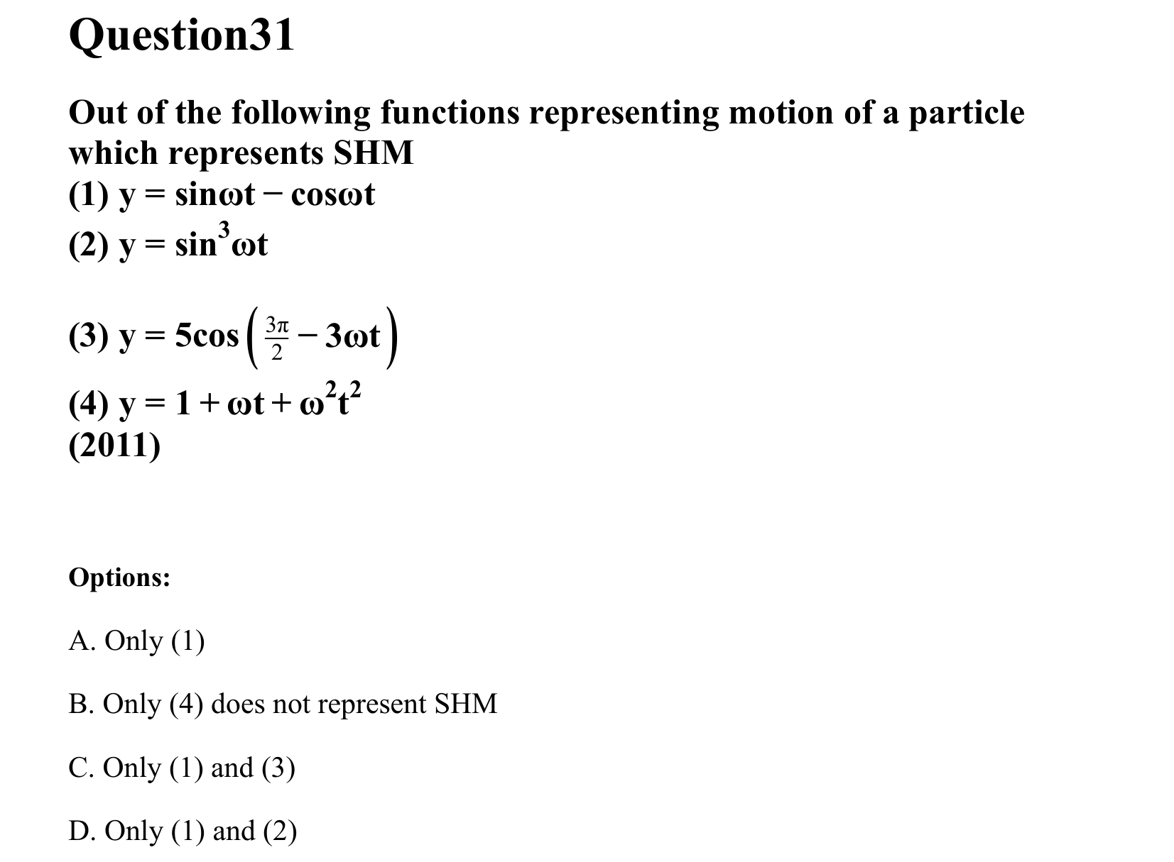 Oscillations question 31