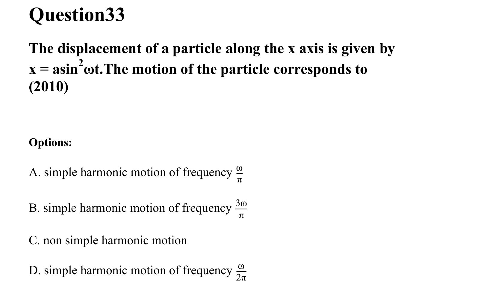 Oscillations question 33