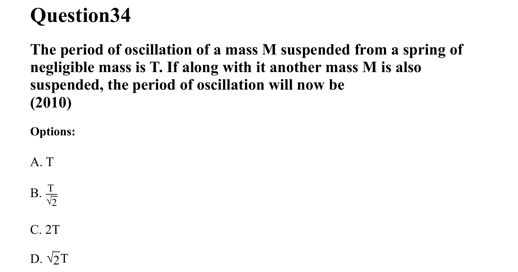 Oscillations question 34