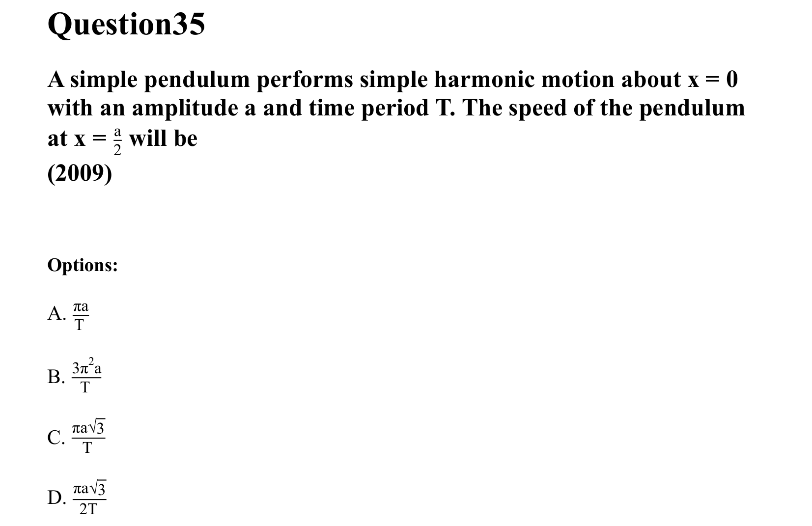 Oscillations question 35