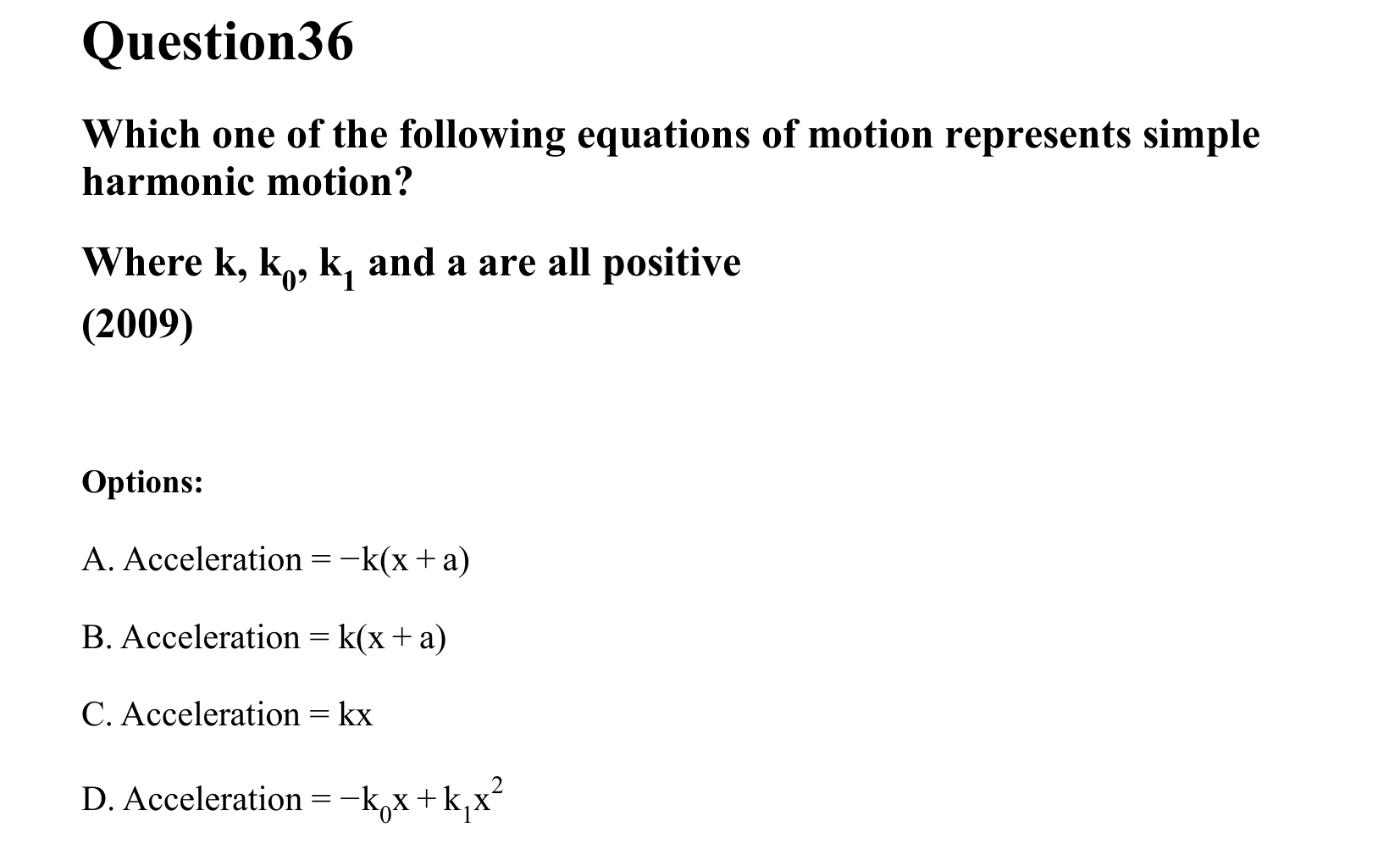 Oscillations question 36