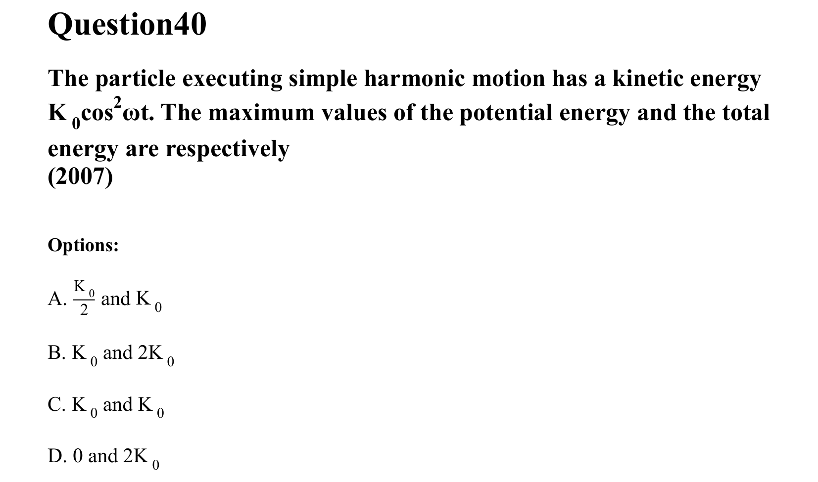 Oscillations question 40