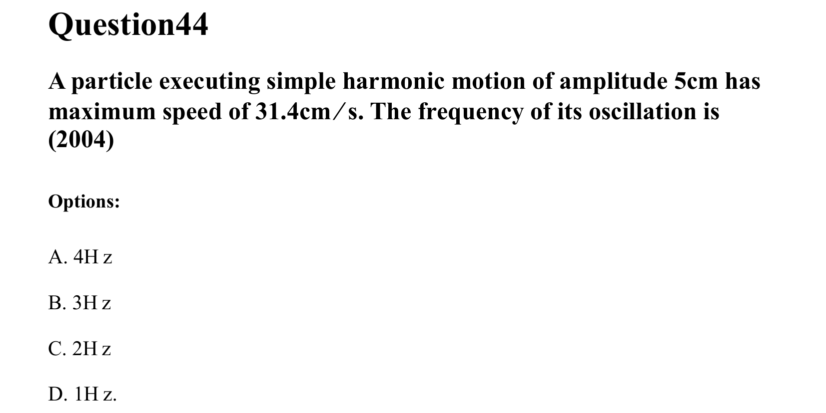 Oscillations question 44