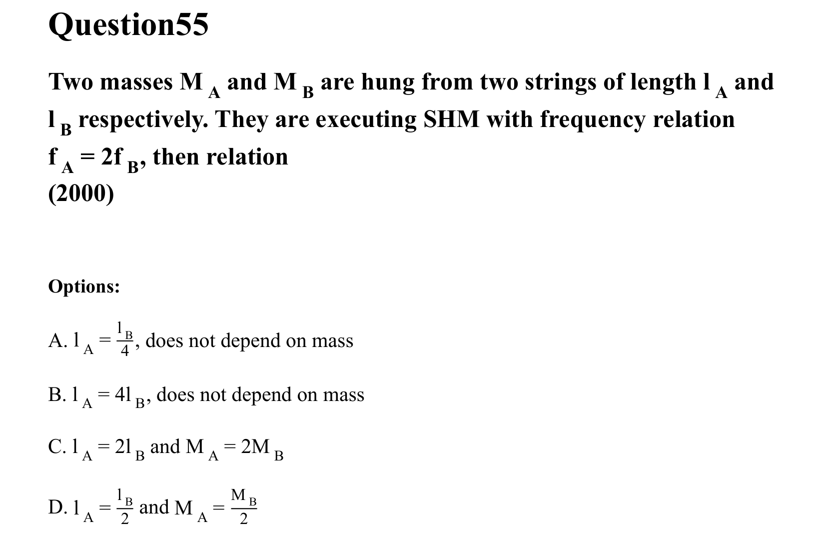 Oscillations question 55