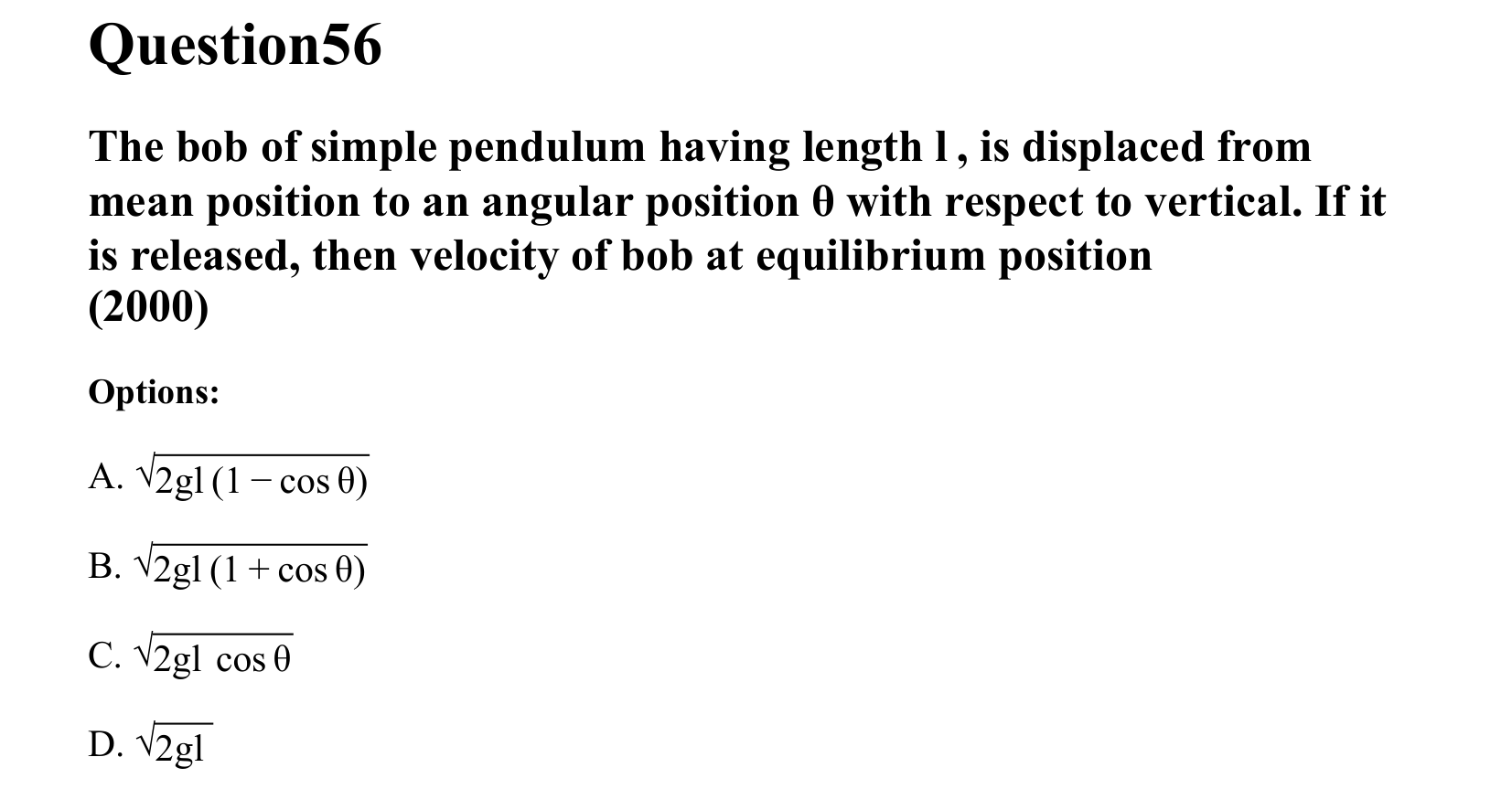 Oscillations question 56