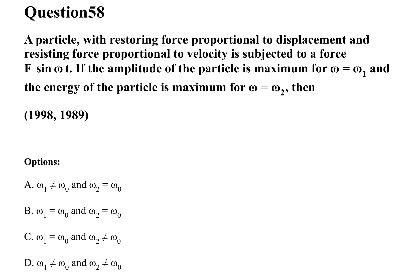 Oscillations question 58
