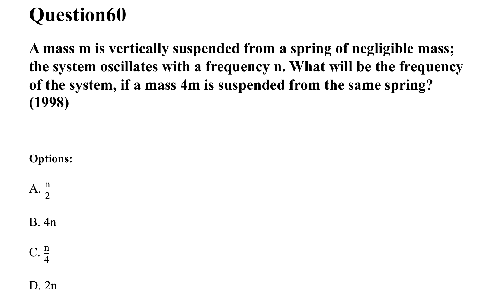 Oscillations question 60
