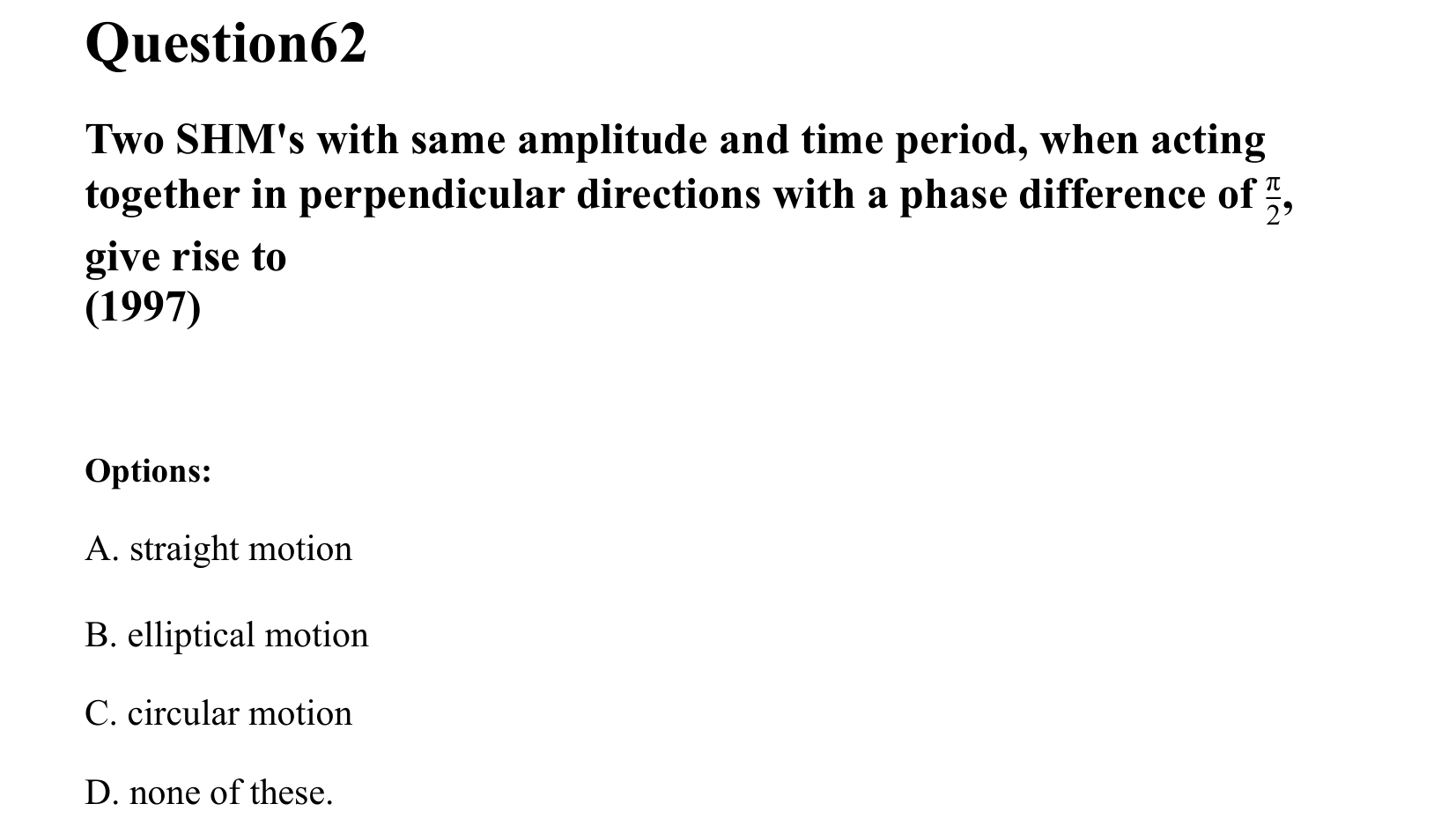 Oscillations question 62