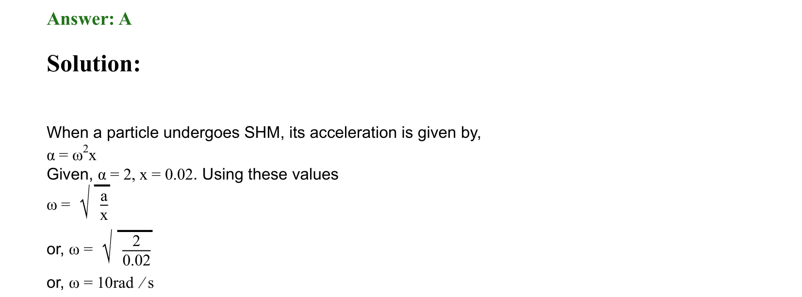 Oscillations solution 73