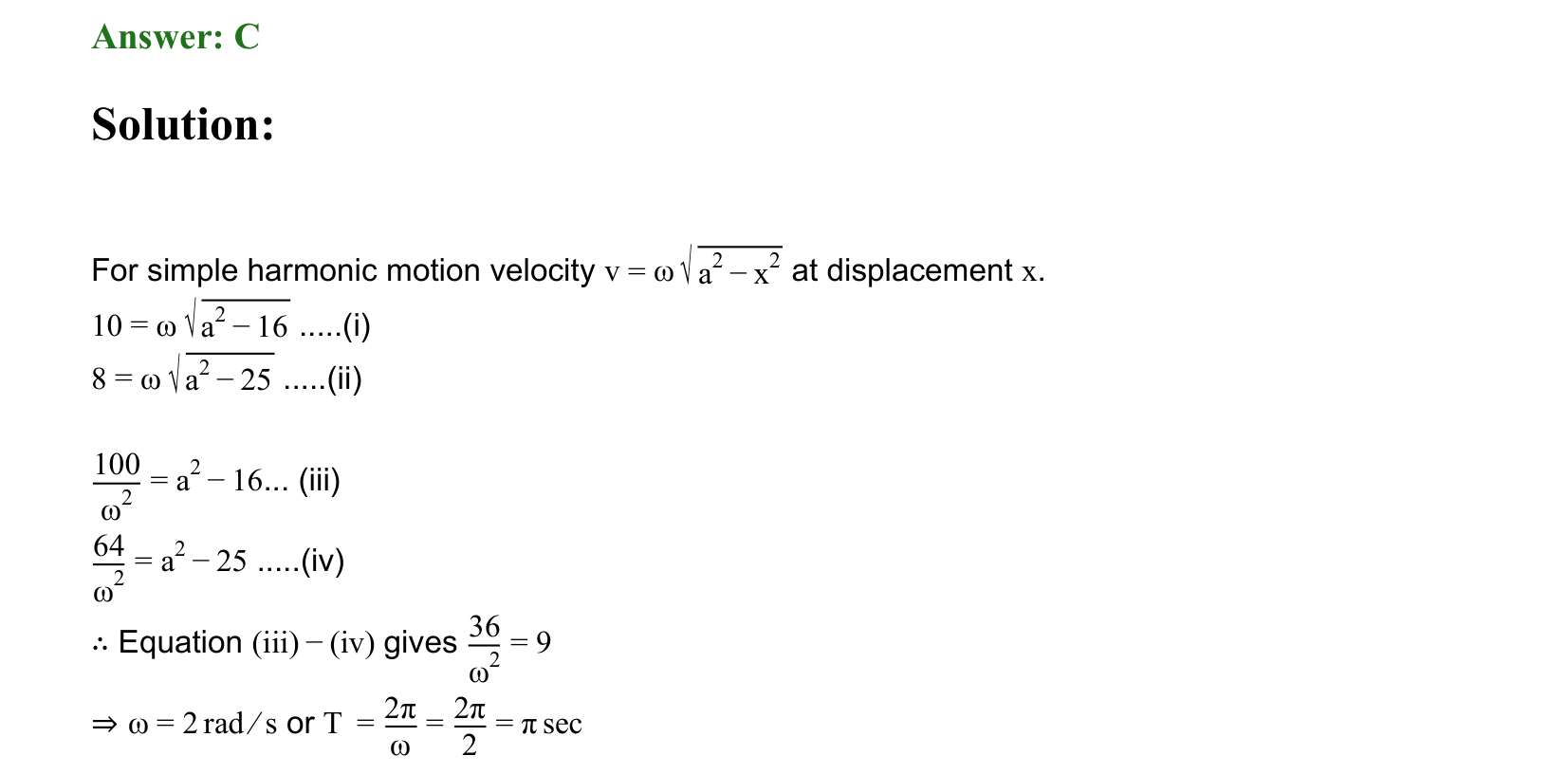 Oscillations solution 75