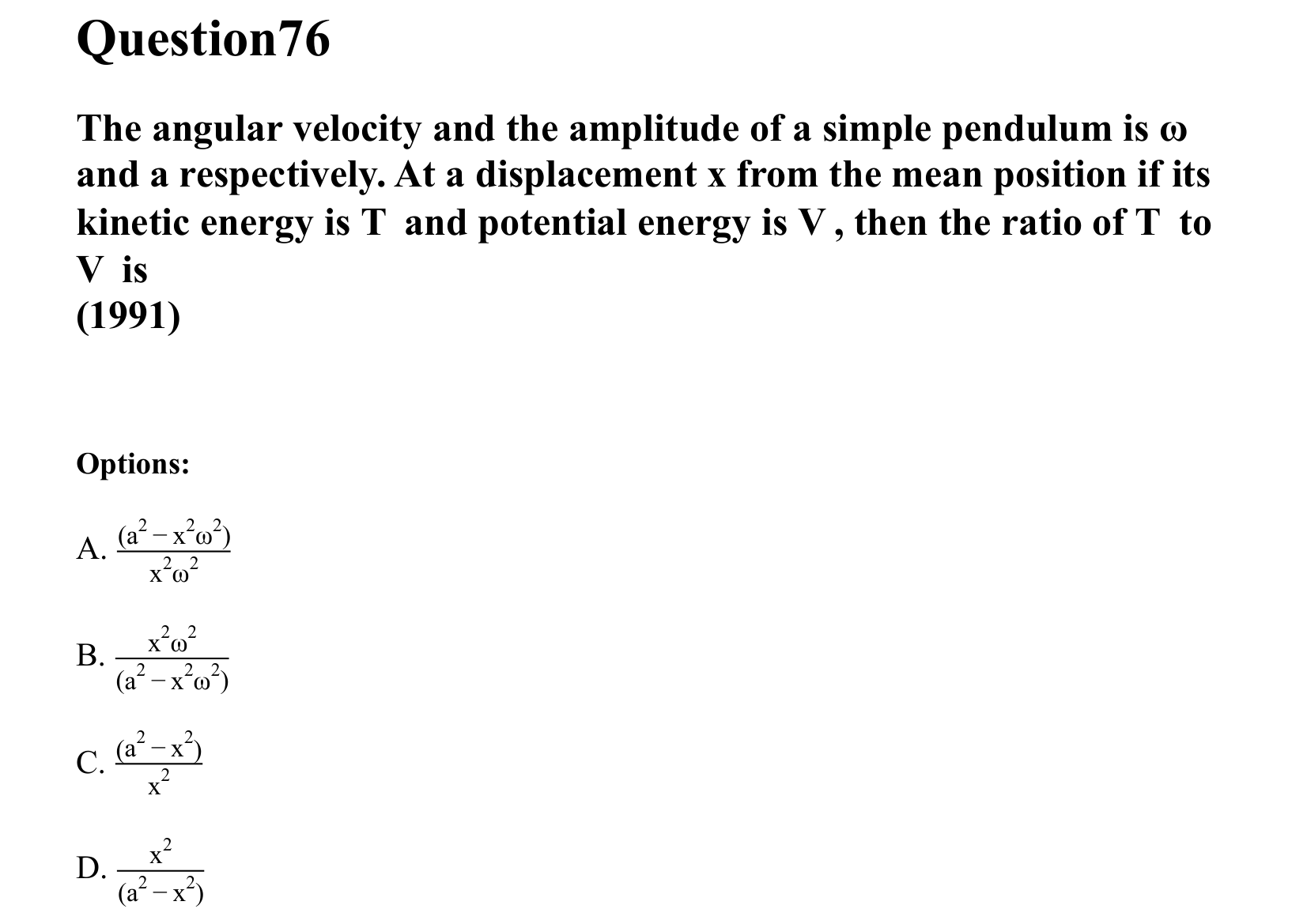 Oscillations question 76