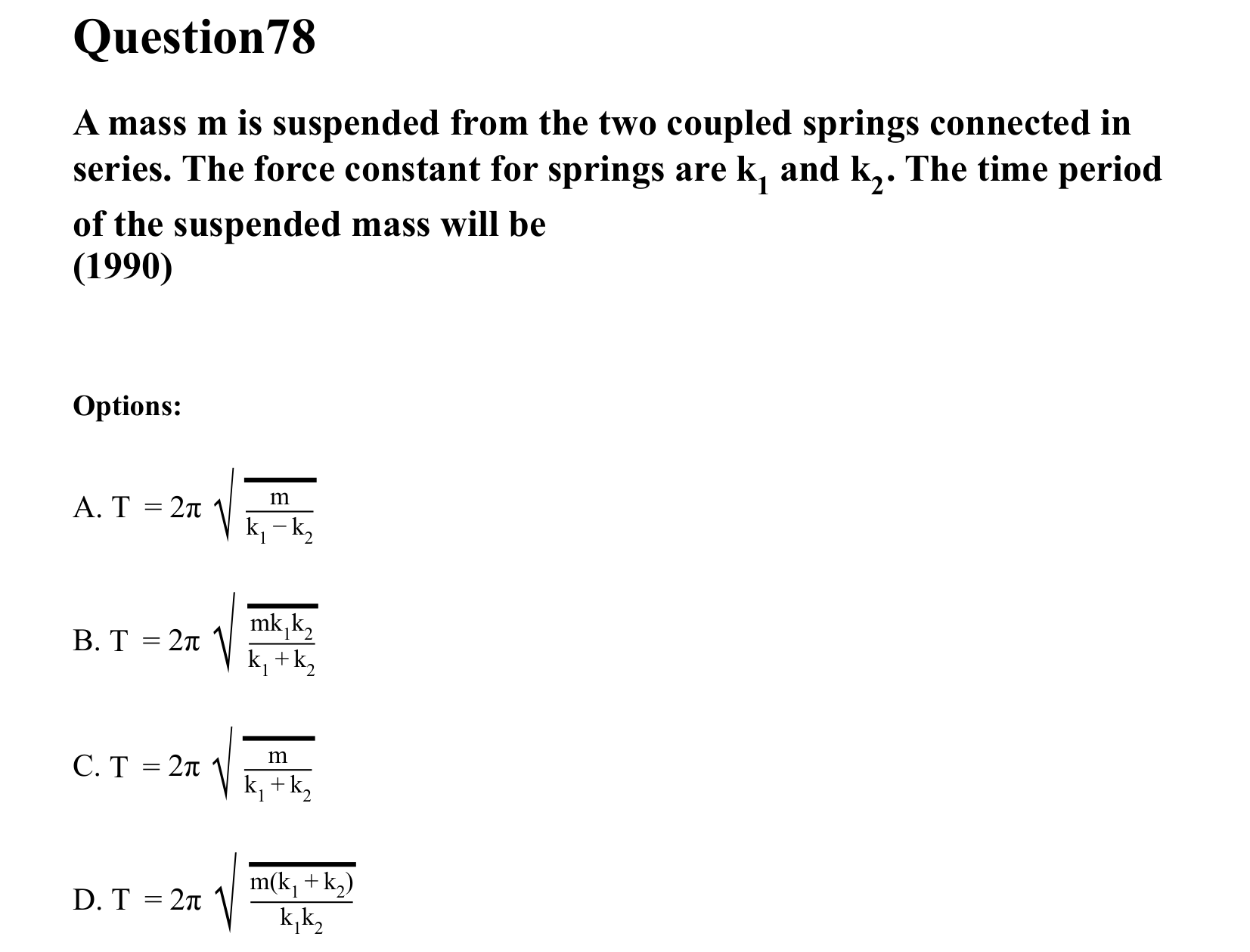 Oscillations question 78
