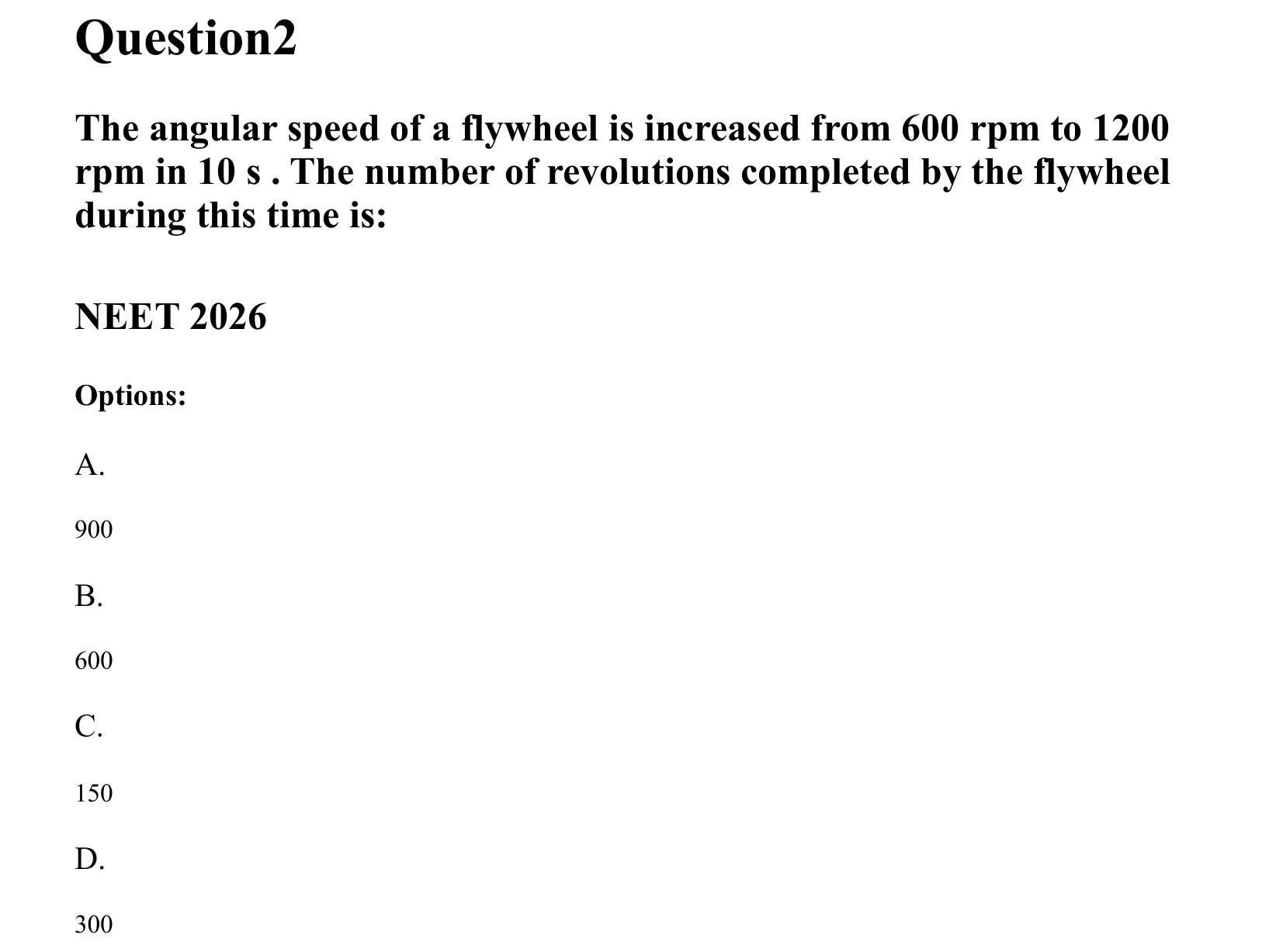 Rotational Motion question 2