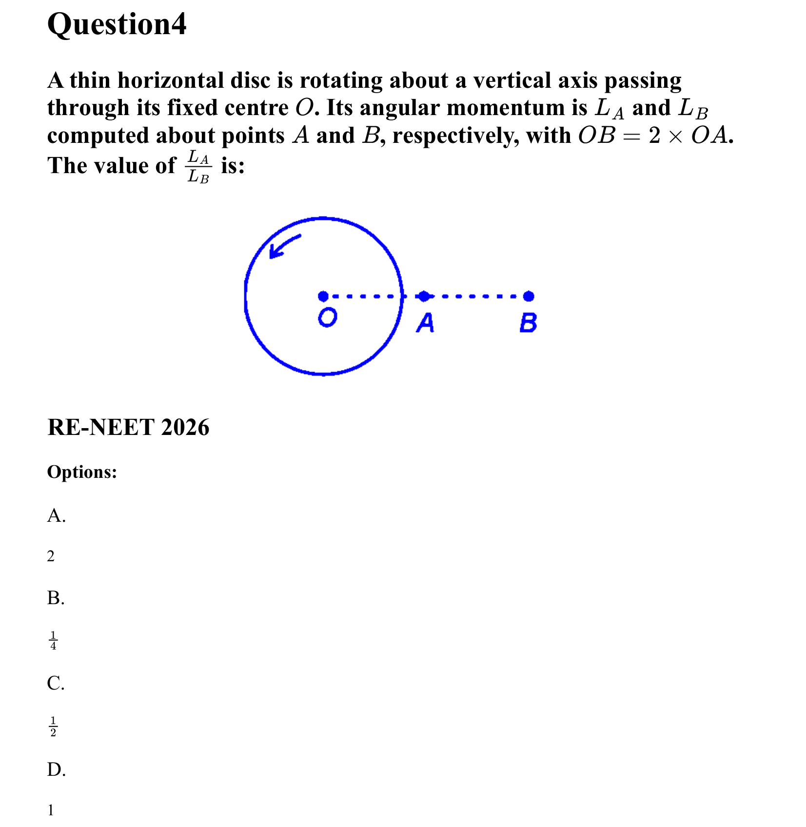 Rotational Motion question 4